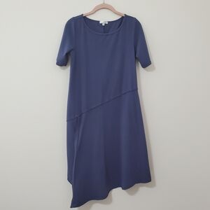 Kleën Asymmetrical Hem Lagenlook Dress Blue Medium